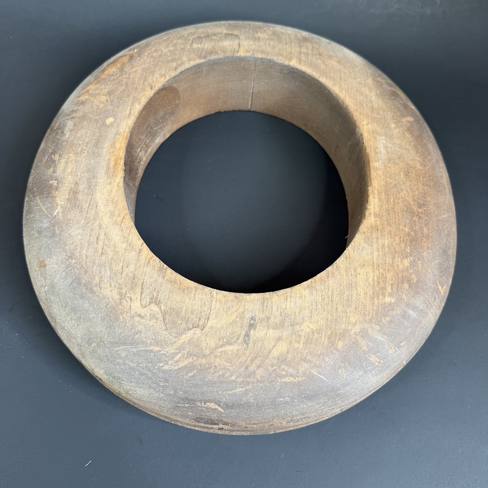 Vintage Unmarked Wood Hat Block Millinery Hatters Brim Mold Form 514x 7 3